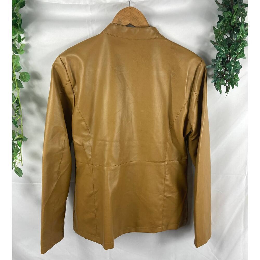 Susan Graver Ruffle Front Leather Jacket - Picture 5 of 5